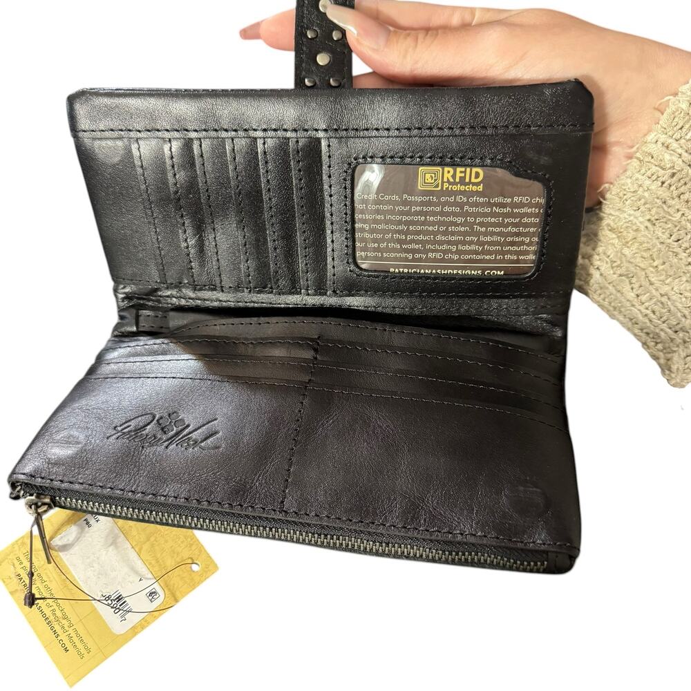 D17. Patricia Nash Annesley Tooled Leather Wallet NWT | Boho Western RFID - Picture 6 of 6